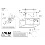 Aneta ASTRO 36 -plafondi, musta/kulta